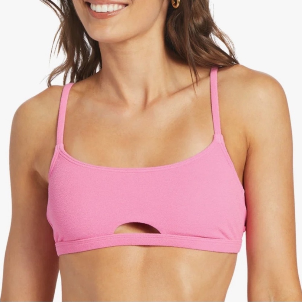 Roxy Hawaiian Heat Bralette Bikini Top in Shocking Pink SZ M NWT